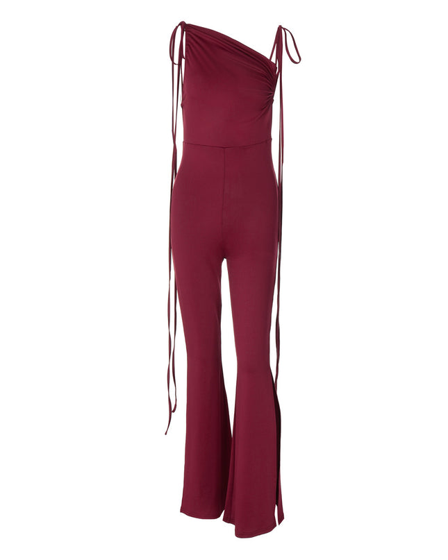 Female Fashionable With Side-slit Slim Fit Bodysuit