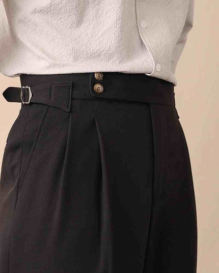 Casual High-waisted Men's Business Paris Button Straight Leg Neapolitan Sag Wear Pants