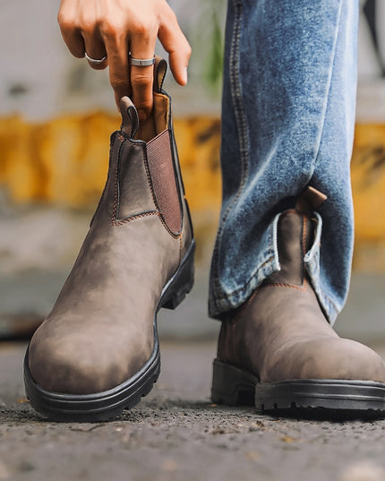 Vintage Couple Shoes Leather Boots Martin Boots Men And Women