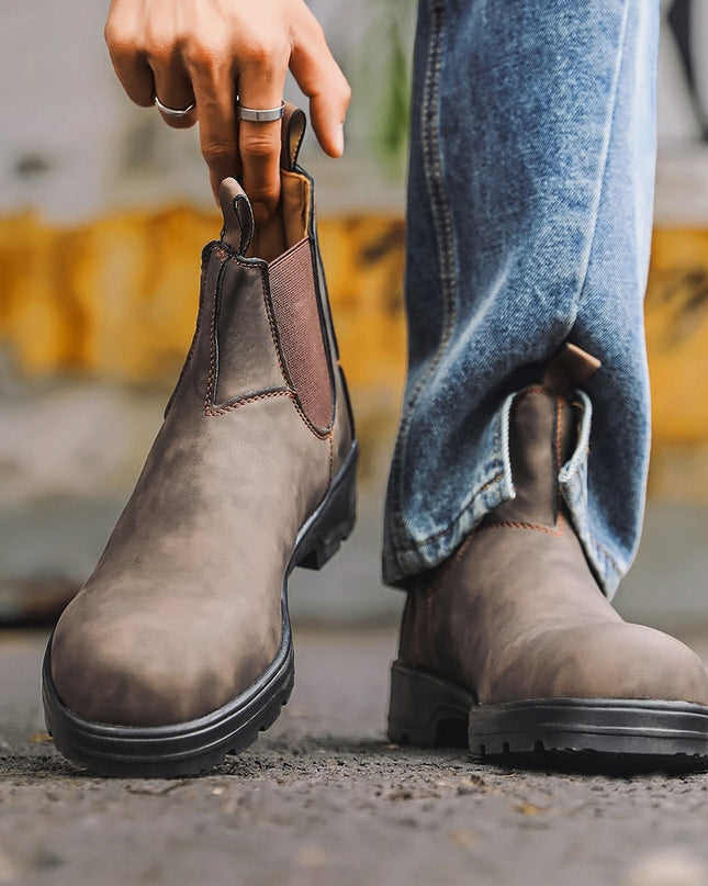 Vintage Couple Shoes Leather Boots Martin Boots Men And Women