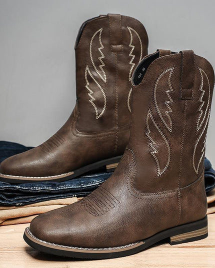 Retro Autumn And Winter Western Cowboy Worker Boot