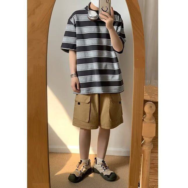 Men's Summer Japanese Vintage Stripe T-shirt