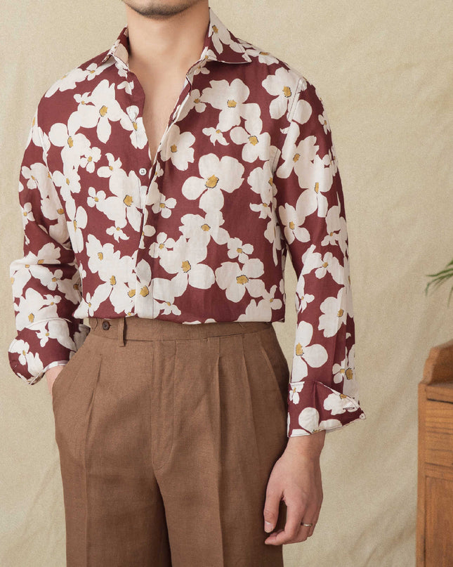 Men's Printed Long Sleeve Cardigan Shirt