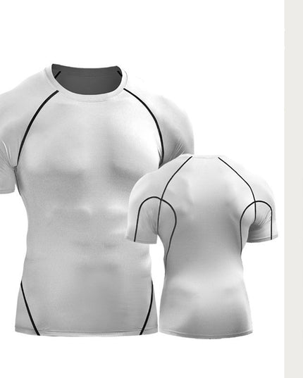 Workout Clothes Short Sleeve Men Quick Drying Clothes Exercise Running T-shirt