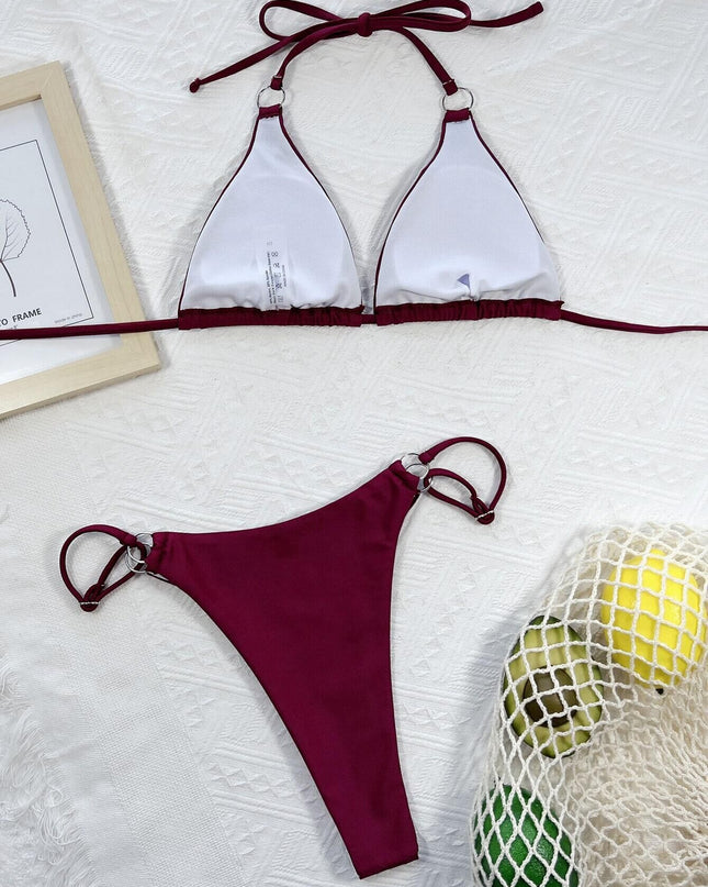 Women's Split Swimsuit Bikini Solid