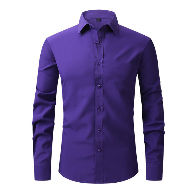 Plus Size Full Elastic Force Shirt Men's Long Sleeve