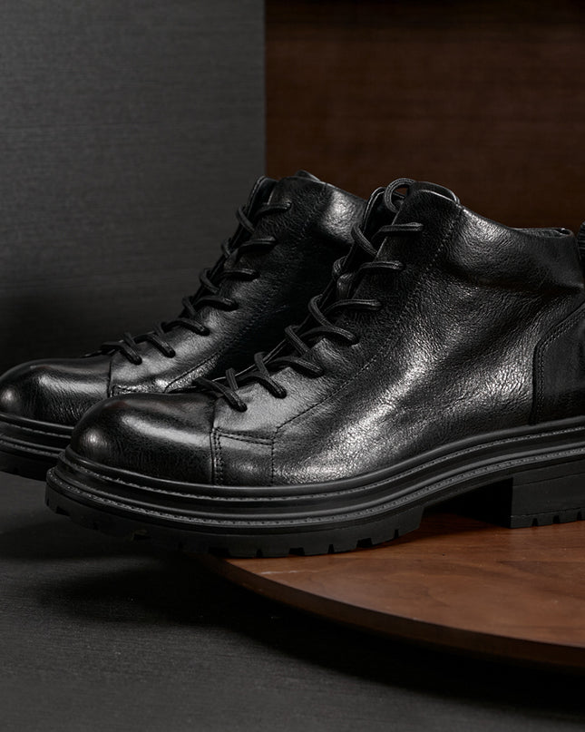 Genuine Leather Workwear Boots Men's Autumn And Winter Thick Bottom