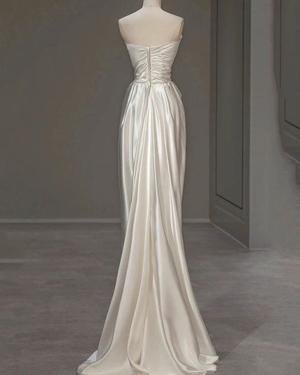 Satin Light Wedding Dress French White