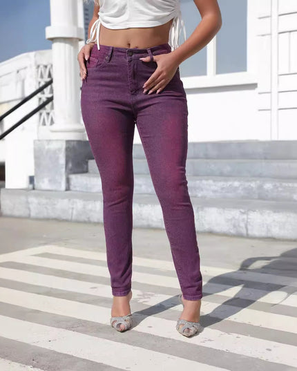 Washed Skinny Pants High Waist Women's Jeans