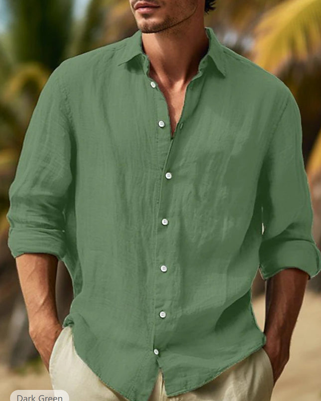 Men's Casual Solid Color Plus Size Shirt