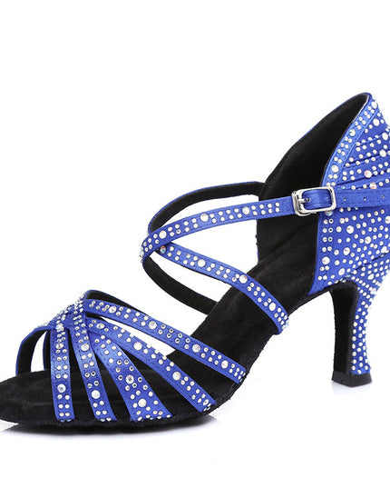 Latin Dance Shoes Hot Drilling Full Drilling Middle Heel