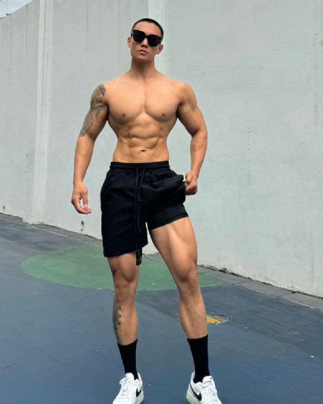 Ice Silk Quick-drying Double-layer Shorts For Men