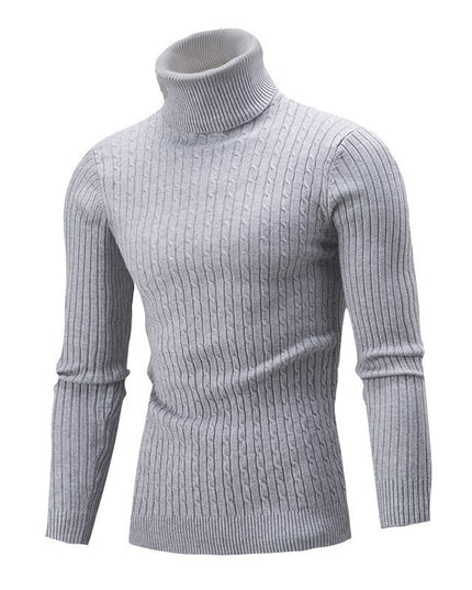 Men's Sweater Casual Retro Twisted Flower Turtleneck Knitting