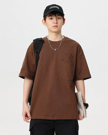 Simple Short-sleeved T-shirt Men's Loose Multi-pocket