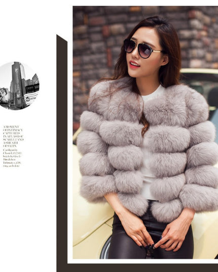 S-3XL Mink Coats Women Winter New Fashion FAUX Fur Coat Elegant Thick Warm Outerwear Fake Fur Jacket Chaquetas Mujer