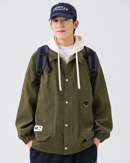 Jacket Hooded Fake Two Pieces Loose Casual Shell Jacket