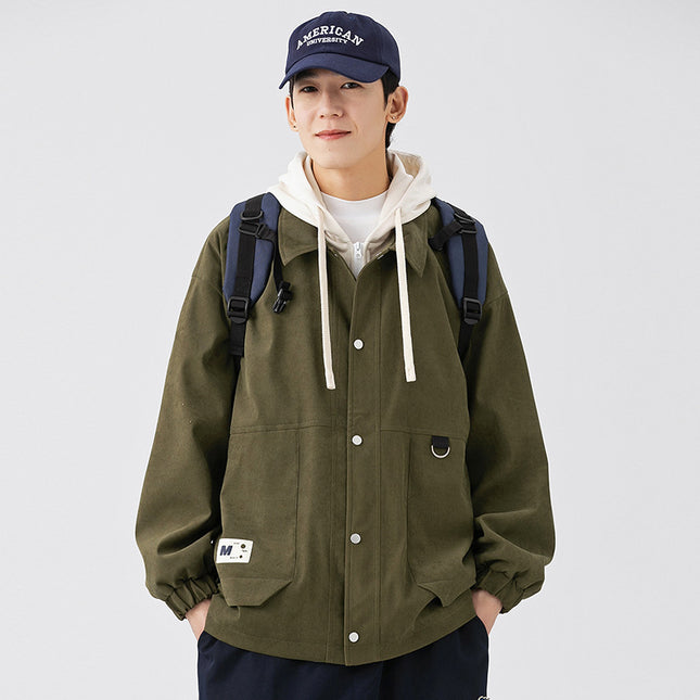 Jacket Hooded Fake Two Pieces Loose Casual Shell Jacket