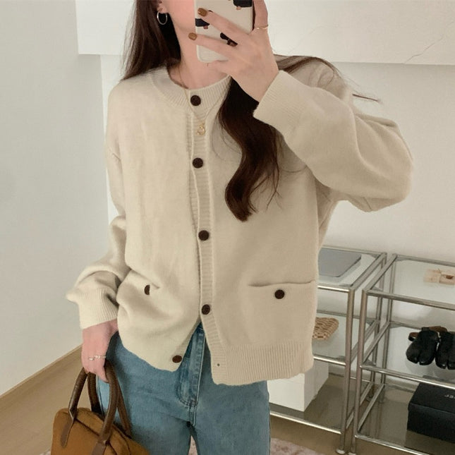 Long Sleeve Women's Knitted Cardigan Top