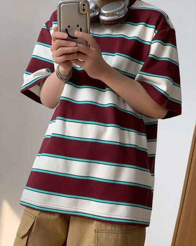 Men's Summer Japanese Vintage Stripe T-shirt