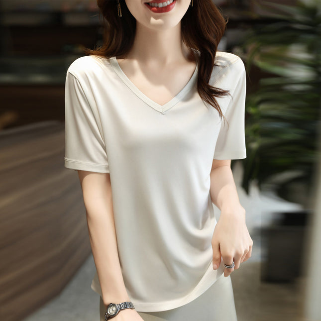 Vest Beautiful French Base Shirt Loose Satin Top