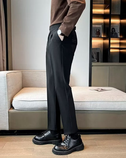 Loose Cropped Pants Draping Wide-leg Suit Pants Men's Fashion