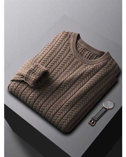 Sweater Men's Thick Cotton Solid Color With Fur