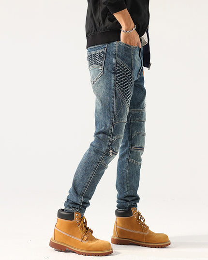 Stretch Tight Men's Fashion Street Slim Fit Jeans Casual