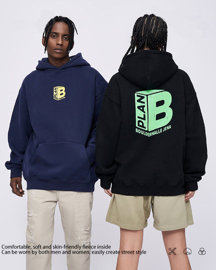 Fashion Printing Velvet Padded Hooded Sweatshirt