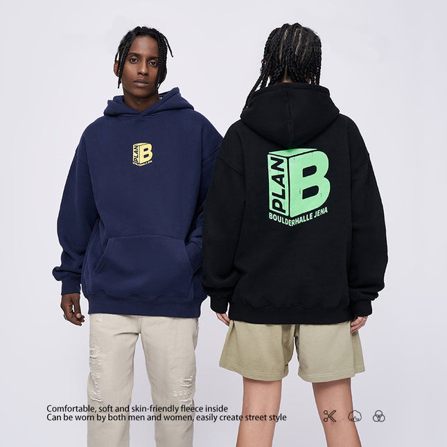 Fashion Printing Velvet Padded Hooded Sweatshirt