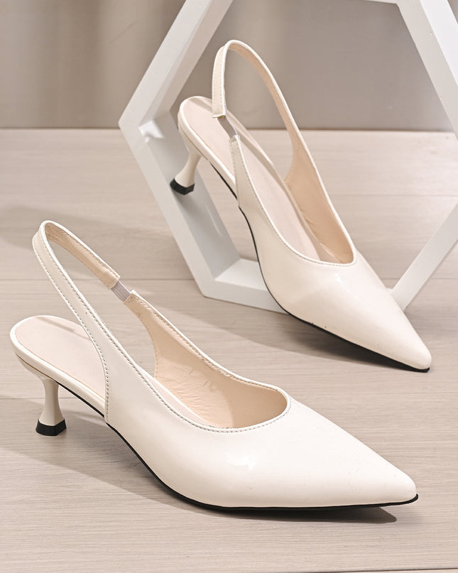 Sexy Patent Leather Women Pointed Toe Stiletto Toe Box Sandals