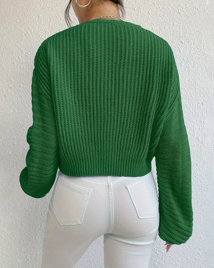 Solid Color Long Sleeve Pullover Loose Casual Women