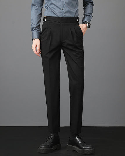 Young Men's Trousers Suit Pants Slim Fit