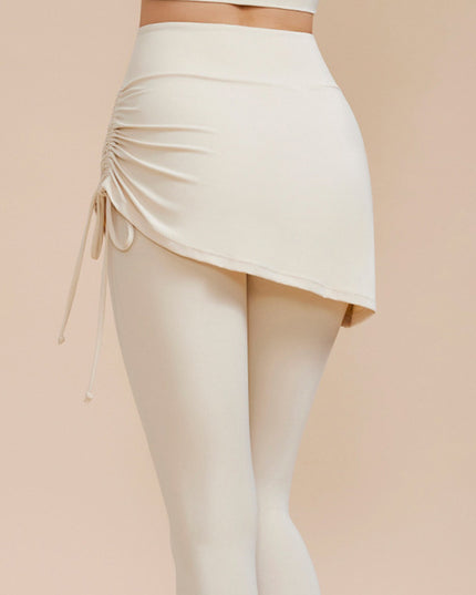 Short Skirt Design Yoga Pants Fake Two-piece Anti-exposure Butt-covering Seamless High-waisted Leggings For Dance Sports Fitness Pants