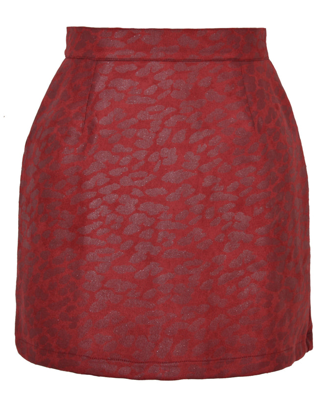 Bronzing Leopard Suede Skirt European And American High Waist Skirt
