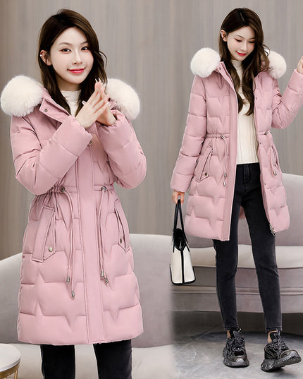 Cotton Coat Slim Fit Fur Collar Thickened
