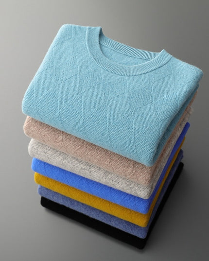 Autumn And Winter Round Neck Woolen Sweater For Men