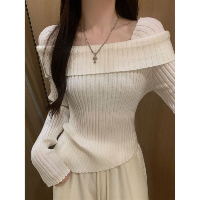Irregular Off-shoulder Sweater For Women Autumn And Winter