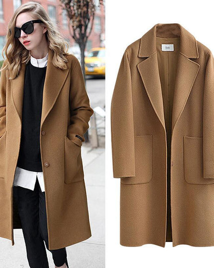 Autumn And Winter Reversible Woolen Coat Women