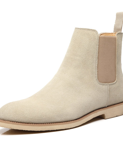 Boots Pointed Toe British Martin Boots Men's Nubuck Leather High-top Ankle Boots