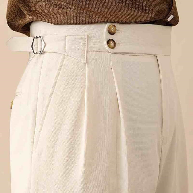 Casual High-waisted Men's Business Paris Button Straight Leg Neapolitan Sag Wear Pants