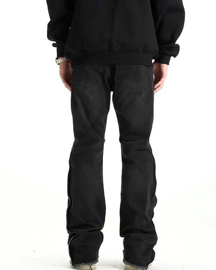 High Street Side Zipper Design Jeans American Style