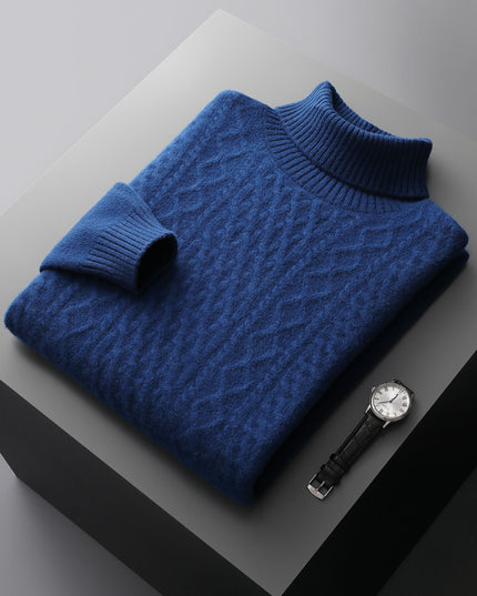 Heavy Industry Thick Cashmere Sweater Men's High Lapel Pullover