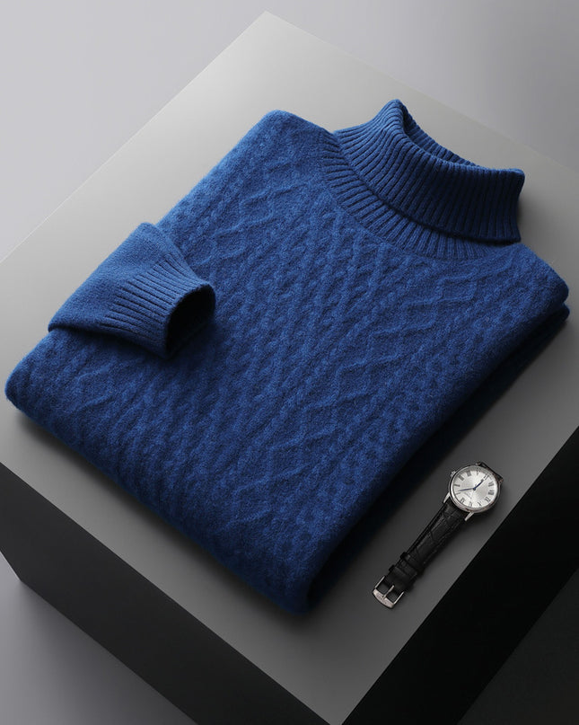 Heavy Industry Thick Cashmere Sweater Men's High Lapel Pullover