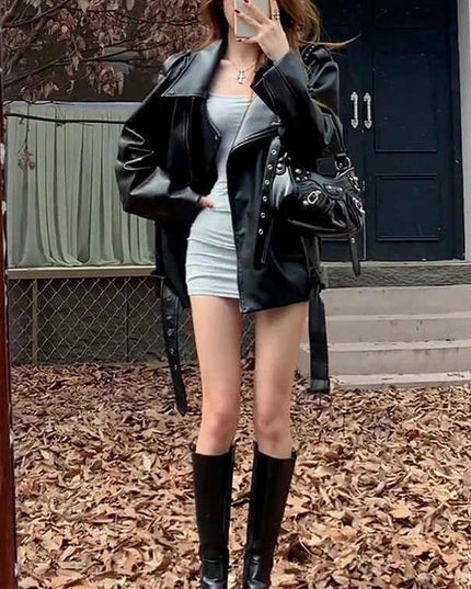 Leather Coat Women's Autumn All-matching