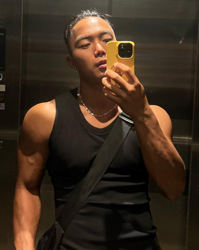 Men's Fashion Solid Color Quick-drying Stretch Tight Sports Thread Vest