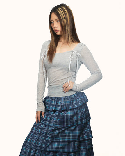 American Retro Diagonal Collar Long Sleeve