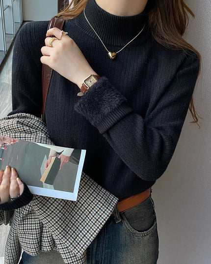 Velvet Padded Sweater Women's Autumn And Winter Knitted