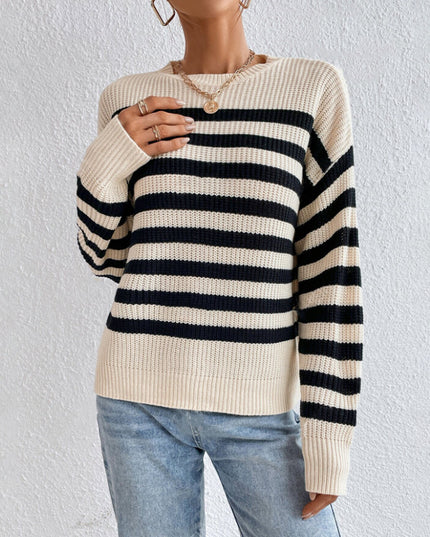 Women's Classic Striped Inner Knitted Top