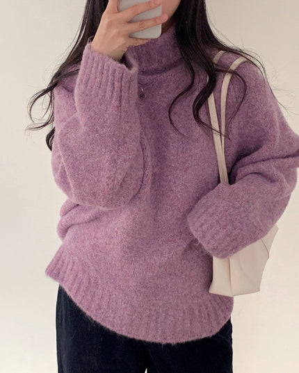 Retro Turtleneck Warm Pullover Bottoming Sweater Loose Outer Wear