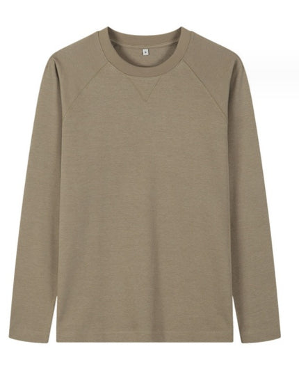 Double Sided Twill Cotton Solid Color Men's Raglan Sleeves